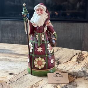 Jim Shore Majestic Santa Figurine 4034365 Heartwood Creek Burgundy Christmas 9"